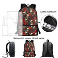 thumbnail image 6 of Uourmeti Large Storage Space 17 Inch Backpack for Travel Work, Spacious Compartment Non Fade Multiple Pockets School Backpack, Skull Roses Pattern, 6 of 6