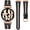 Black/Rose Gold, variant on Wearlizer Leather Band Compatible with Samsung Galaxy Watch 7/6/5/4/FE/Active 2 40mm 44mm, Watch 6 Classic 43/47mm, Watch 5 Pro 46mm, Dressy Metal Chain Strap Women