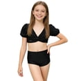thumbnail image 3 of Eltusu Girls Bkinis Set, Casual 2 Pieces Swimwear Elastic Waist Bathing Suit Black Size 4-5 T, 3 of 6