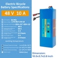 thumbnail image 2 of 48V 10Ah Lithium Battery with Charger 30A BMS 48V Ebike Battery for 1000W Electric Bike, 2 of 7