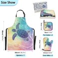 thumbnail image 3 of Turtle in Rainbow Ocean Apron Set with Oven Mitts Pot Holders Set of 5 Kitchen Stuff Accessories, 3 of 6