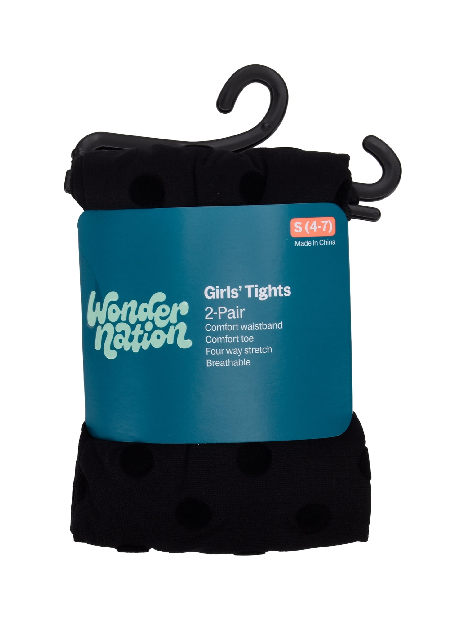 Wonder Nation Girls' Opaque Tights 2 Packed Sizes 4-16