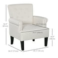 thumbnail image 3 of HOMCOM Fabric Accent Chair Tufted Armchair w/ Wood Legs Rolled Arms, 3 of 10