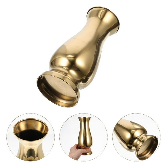 WRISTBIQUE Jarrón Metálico Dorado Para Arreglo De Flores En Hogar Y Oficina