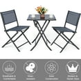 thumbnail image 5 of Costway 3PCS Bistro Set Garden Backyard Table Chairs Outdoor Patio Furniture Folding, 5 of 11
