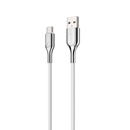 UPC: 0848116021348 | Cygnett Armored 2.0 USB-C to USB-A Charge and Sync Cable 6  White (CY2698PCUSA) CYG2698PCUSA