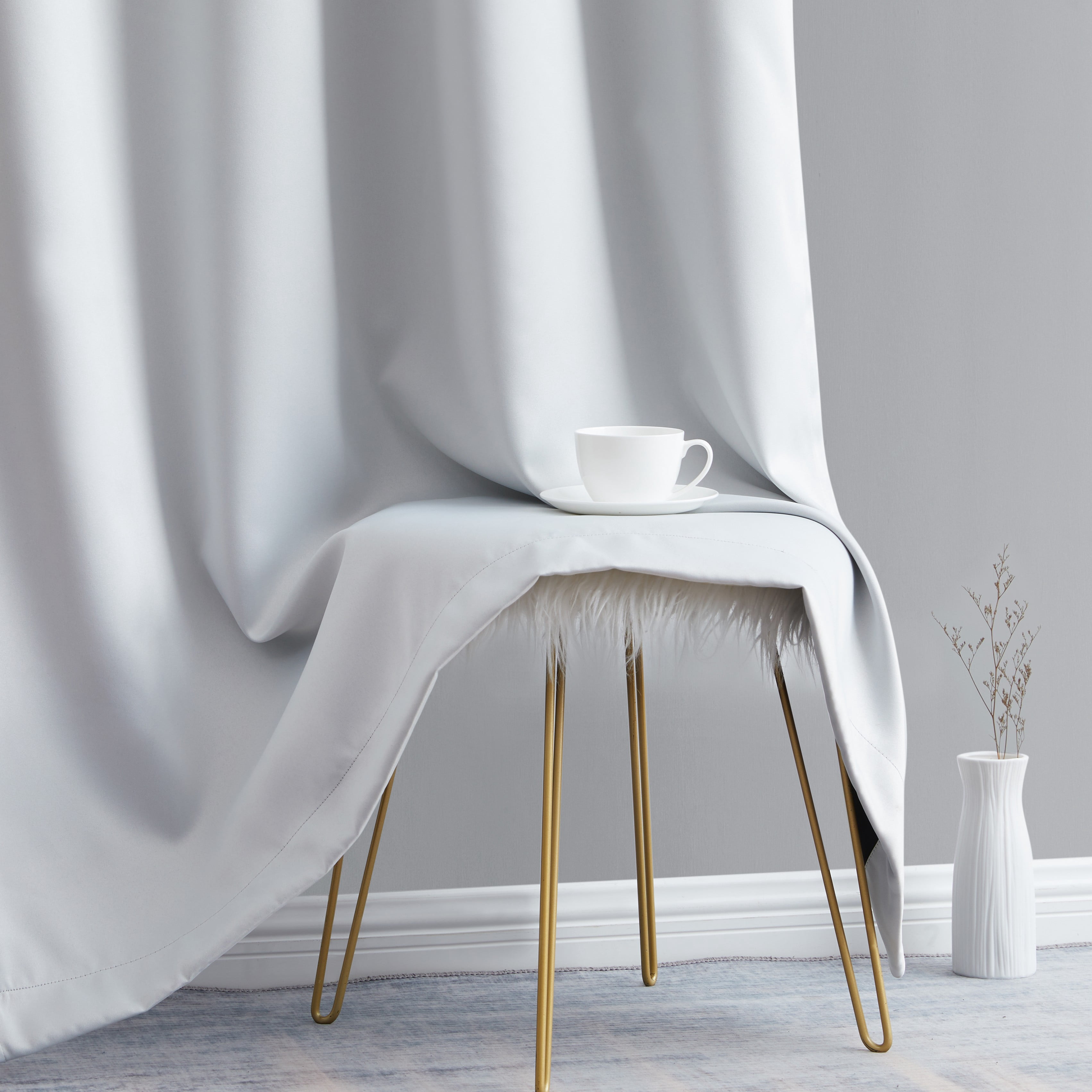 THD Lawrence 100% Blackout Thermal Grommet Window Curtain Panels for Bedroom and Living Room - Total Privacy and Energy Efficiency - Set of 2
