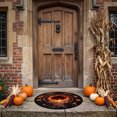 thumbnail image 4 of 3D Halloween Round Rug Fire Gate Skull Bone Candle Design Velvet Non- Washable Area Rug for Halloween Party 31.5 in H, 4 of 6