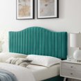 thumbnail image 2 of Tufted Headboard, Full Queen Size, Velvet, Teal Blue, Modern Contemporary Urban Design, Bedroom Master Guest Suite, 2 of 10