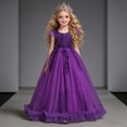 thumbnail image 6 of Fesfesfes Girls Sleeveless Tulle Embroidered Princess Ball Gown Dress, Flowy A-Line Pageant Maxi Gown with Layered Tulle Skirt and Ruffled Hem for Birthday Wedding Party Kids Ages 5-15 Years, 6 of 6