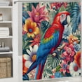 thumbnail image 6 of RUIYC Tropical Bird and Flower Waterproof Shower Curtain Multiple Sizes Chic Modern Bathroom Decor White, 6 of 7