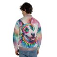 thumbnail image 5 of Hippie Bull Terrier Portrait Watercolor Tie-Dye Vintage Styles All Over Print 3D Baseball Jacket Bully Dog Lovers Gifts Idea Bomber Jacket Softball - 00014, 5 of 6