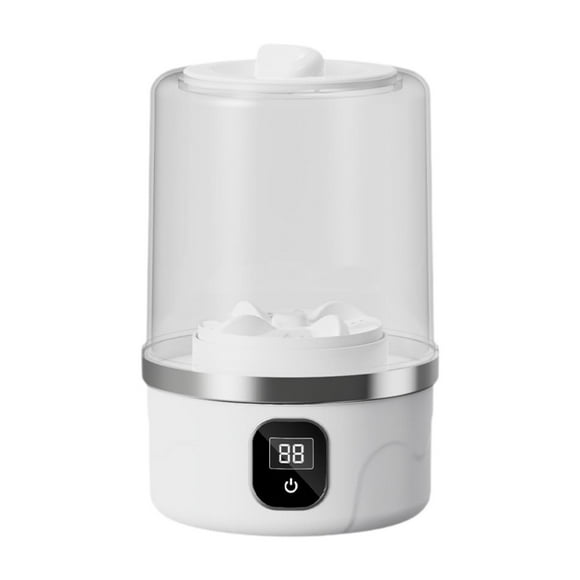 Mini lavadora portátil, limpiador de ropa interior, recargable, para ropa interior, calcetines, lavadora, cubo de deshidratable para dormitorio y Blanco