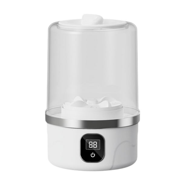Mini lavadora portátil de 1 l para ropa pequeña, electrodomésticos de lavandería, limpiador de ropa interior y sujetadores, ideal para viajes en Blanco