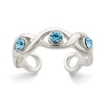 thumbnail image 1 of 925 Cristaux d'Argent Sterling Anneau d'Orteil Réglable Ouvert Midi, 1 of 6