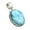 Larimar, variant on Solid 925 Sterling Silver Pendant For Men Women, Natural Rose Quartz Cabochon Oval Gemstone Antique Handcrafted October Birthstone Jewelry
