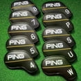 thumbnail image 3 of 10-Pack Golf Club Iron Head Cover PING Classic Yellow Line 4-9+PWUS Magnetic Closure, 3 of 5