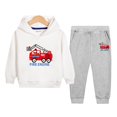 thumbnail image 2 of 4-5 Years Toddler Boys 2 Piece Outfit Set Fire Engine Graphic Hoodie and Pants, 2 of 5