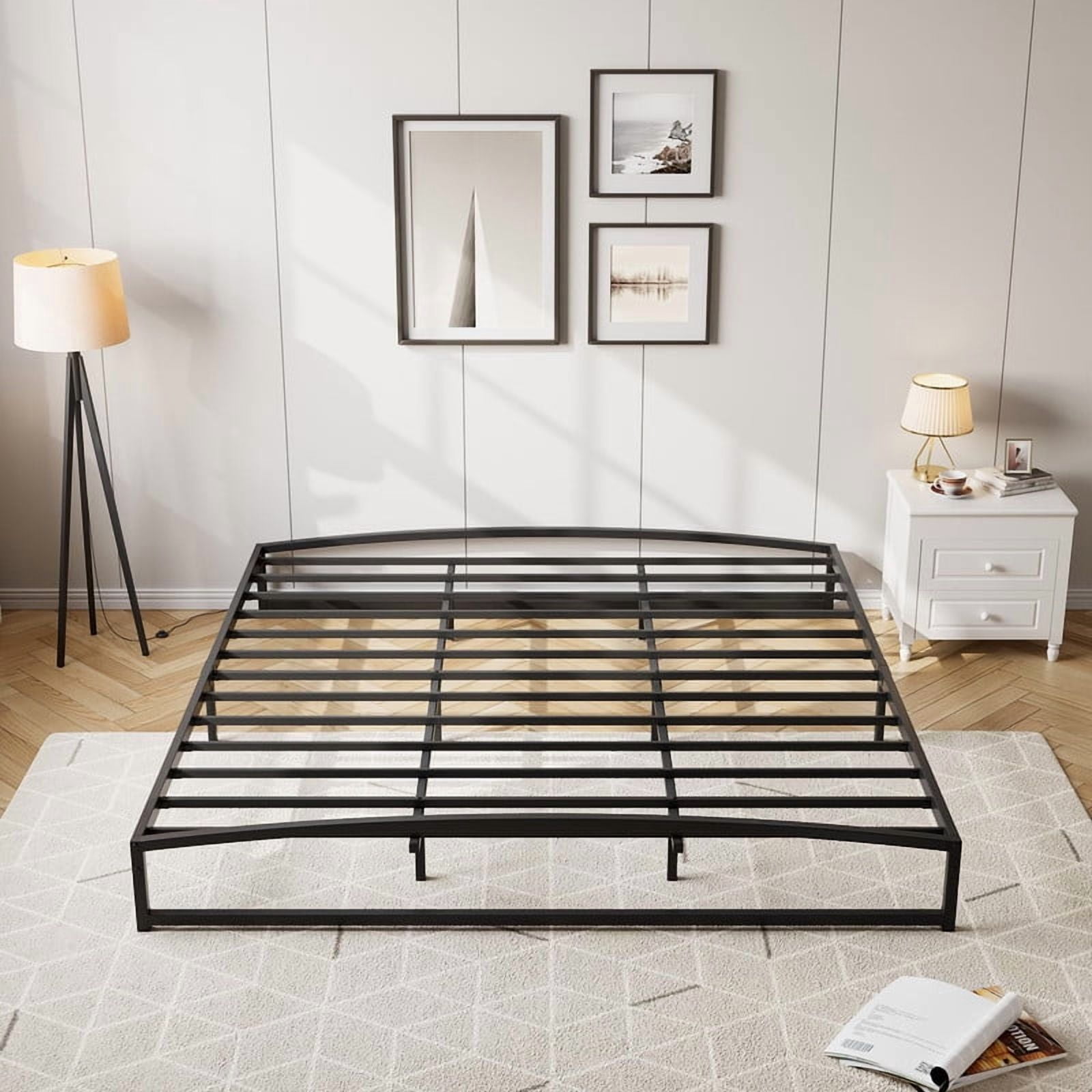 Eastvita King Size 1.10 Inch Heavy Duty Metal Platform Bed Frame - No Box Spring Needed, Noise-Free, Non-Slip, Easy Assembly, Black