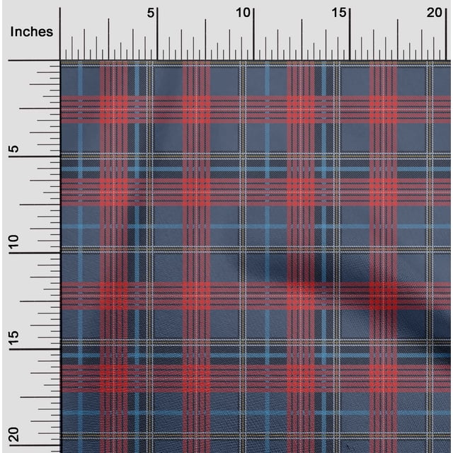 oneOone Cotton Flex Fabric Tartan Check Decor Fabric Printed BTY 40 Inch Wide