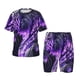 thumbnail image 1 of Balery Purple Pattern White Tiger Conjunto de Pijama Infantil de Manga Corta con Estampado – Ropa de Dormir de Algodón Suave-X-Large, 1 of 6
