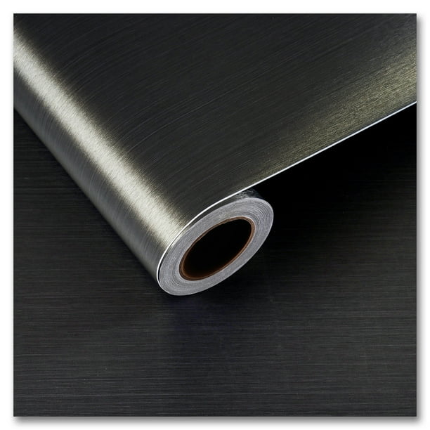 CRE8TIVE 24"x354" Bronze Black Brushed Stainless Steel Contact Paper Metal Look Metallic