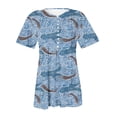 thumbnail image 5 of Yuwull Womens Summer Tops Hide Belly Tunic 2023 Summer Plus Size Tops Short Sleeve T Shirts Cute Flowy Henley Tshirt Casual Dressy Blouses for Leggings, 5 of 5