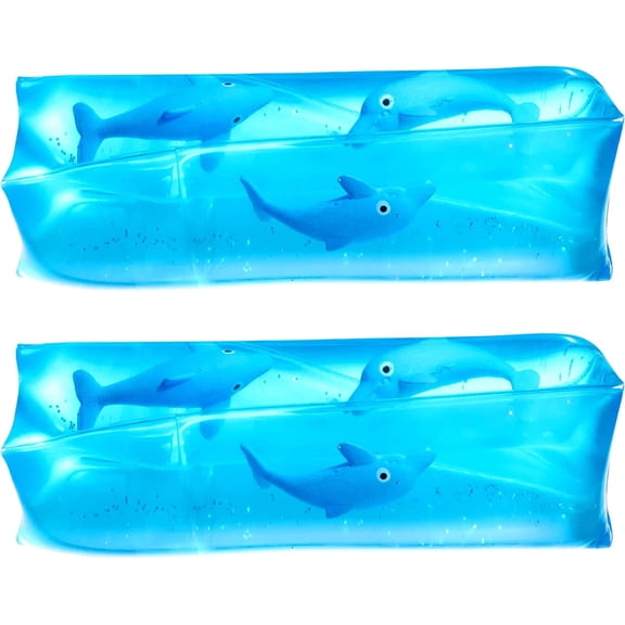 Bedwina Dolphin Water Wiggler Toys, 2-Pack, 4.75-Inch Slippery Water Snake Sensory Fidget Tubes, Party Favors & Game Prizes for Kids