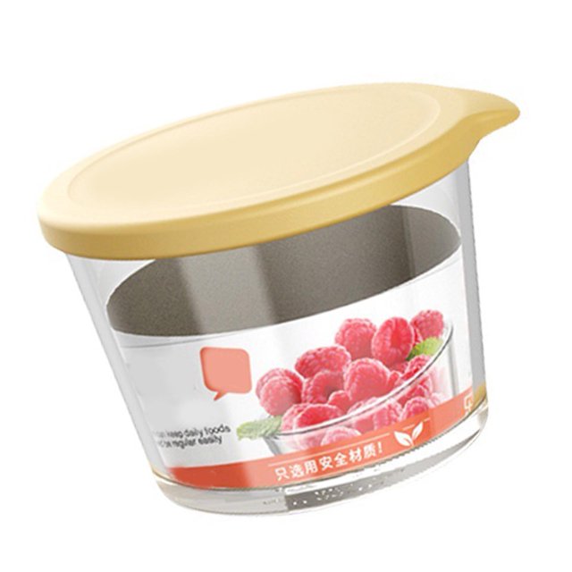 Round Glass Food Container, Glass Soup Container Easy To Clean for Kitchen