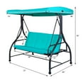 thumbnail image 3 of GVN 3 Seats Converting Outdoor Swing Canopy Hammock with Adjustable Tilt Canopy-Turquoise, Porch Swing Hanging Bench, Outdoor Swing Bench for Patio, Yard, Garden, 3 of 7