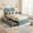 Blue, variant on Kojooin Boucle Bed Frame with 2 Storage Drawers. Upholstered Platform Bed with LED Headboard and  Wood Slat Support