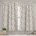 thumbnail image 2 of Ambesonne Brown Paisley Valance & Curtain, Antique Leafy Flowers, 55"x45", Chocolate and White, 2 of 7