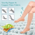 thumbnail image 6 of Wukang 15-20mmHg Closed Toe Copper Fiber Compression Sock, Knee High Graduated Medical Zipper Compression Stockings for Women and Men, 6 of 8