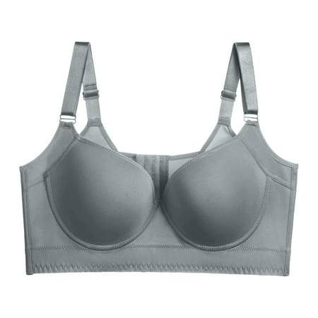 HYSYSB Sports Bras for Women balconette Bras for Women bras for Women seamless Bra shapedly Bra Shapedly Back Smoothing Bra Hide Back Full Back Coverage Deep Cup Bra bralettes for Women Gray 1 46A