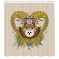 thumbnail image 3 of Ambesonne Goat Shower Curtain, Animal Head, 69"Wx84"L, Multicolor, 3 of 3