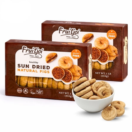 Fruitjoi Sun Dried Natural Turkish Figs, No Sugar Added, Vegan & Gluten-Free, 1 lb (454g)