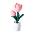 thumbnail image 3 of Lámpara de escritorio con forma de flor, lámpara de mesita de noche, adorno de escritorio, luz blanca cálida, funciona con pilas. Tulipán, 3 of 8