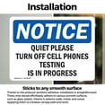 thumbnail image 3 of (2 Pack) Quiet Please Turn Off Cell Phones Testing OSHA Notice Sign, 3 of 7