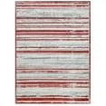 thumbnail image 2 of HR Red & Gray Rugs Stripped Pattern Area Rug 5x7 Contemporary Carpet Gray Ultra-Soft Luxury Living Room Area Rug, 2 of 7
