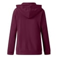 thumbnail image 4 of womens tops under $5 Dezsed Tops For Women Womens Hoodie Full Zip Long Sleeve Lightweight Sweatshirts Pockets Jacket Coat Wine B M, 4 of 5