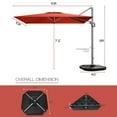 thumbnail image 2 of Gymax Parasol Déporté de Patio 10 X 10 Pi en Aluminium, Inclinaison 360°, Base Lestée, Orange, 2 of 10