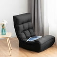 thumbnail image 3 of Gymax 4-Position Floor Chair Folding Lazy Sofa w/Adjustable Backrest & Headrest Black, 3 of 10