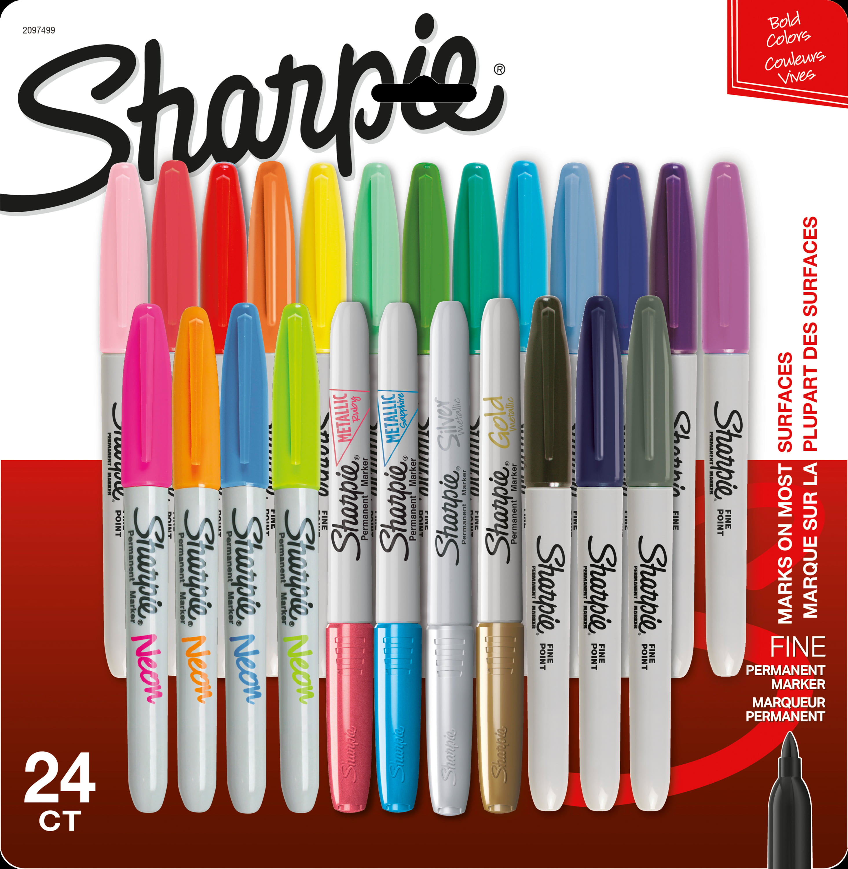 Sharpie Permanent Markers Ultra-Fine and Fine Point Assorted Colors 12 Count 