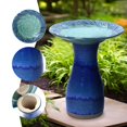 thumbnail image 3 of Bañera de cerámica para pájaros LuxenHome, azul cobalto profundo, 50 cm de altura, 3 of 6