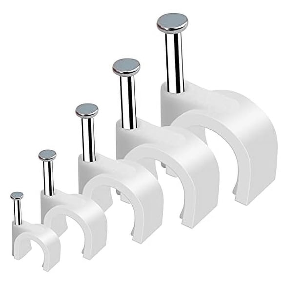 Clips para cables Marvelity White, 500 unidades, para RG6, RG59, CAT6, RJ45