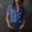 Blue, variant on IUYRTFE Women's Short Sleeve Collared Button Down Shirt Relaxed Fit Stretch Casual Summer Blouse