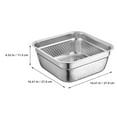 thumbnail image 2 of FRCOLOR 2pcs Multifunctional Square Basin Stainless Steel Colander Rice Washing Bowl Washing Colander Basin, 2 of 8