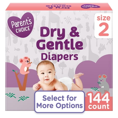 Dry & Gentle Diapers Size 2, 144 Count (Select for More Options)