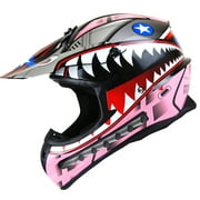 1Storm Adult Motocross BMX MX ATV Dirt Bike Helmet Racing Style SC09SCLS; Shark Pink