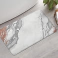 thumbnail image 2 of White Gray Rose Gold Marble Pattern Bathroom Rugs Mat,Non Slip Microfiber Bathroom Rug,Rubber Backing,Soft Bathroom Mats for Bathroom Floor,Tub and Shower,17x30in(43x75cm), 2 of 5